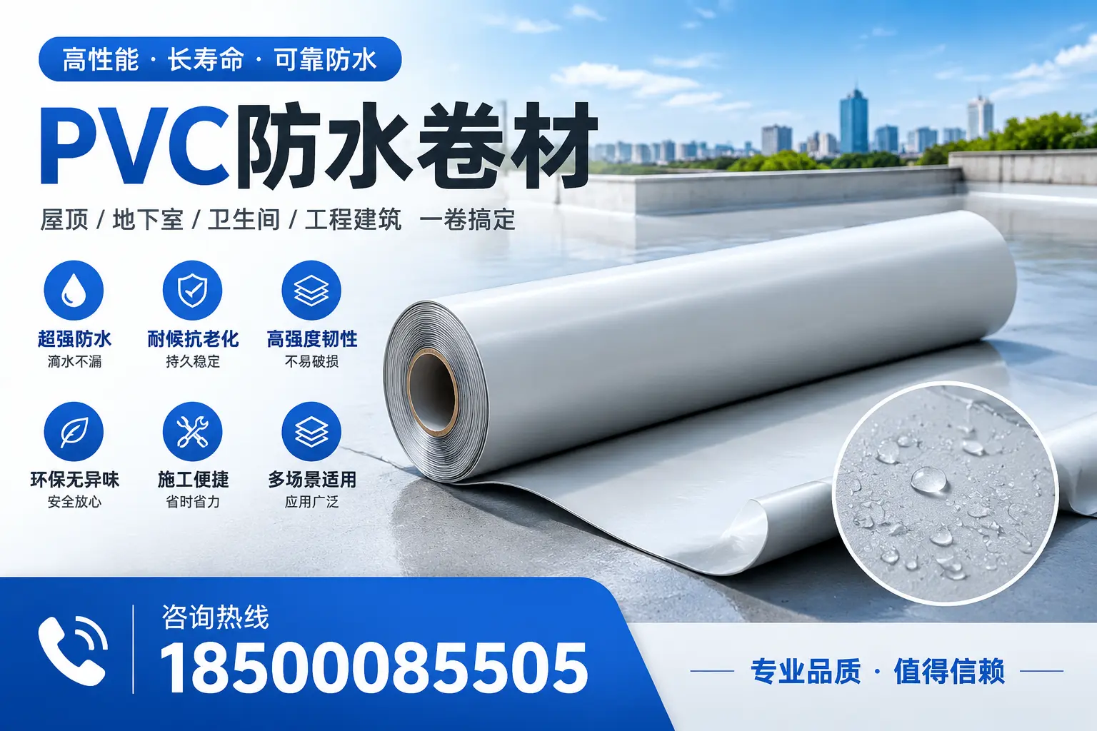 PVC防水卷材的防水效果评测,适合淮南的科学依据